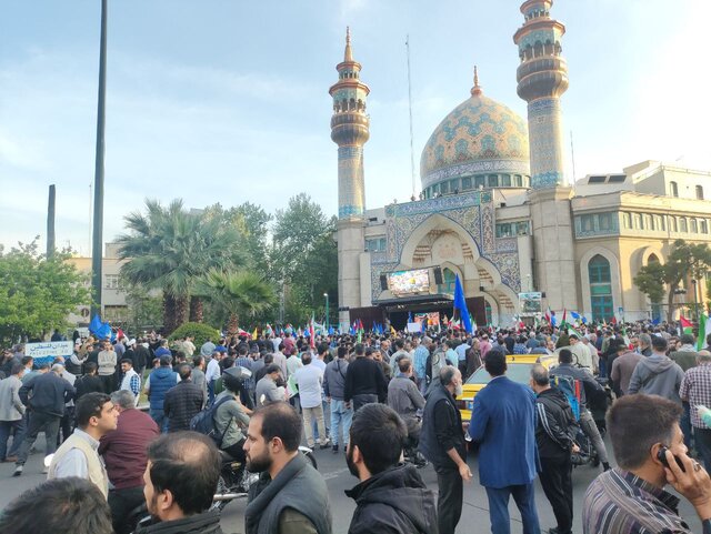تجمع مردمی در حمایت از «وعده صادق» در تهران