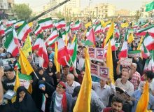 اجتماع بزرگ مردم تهران در حمایت از نیروهای مسلح در جنگ با اسرائیل